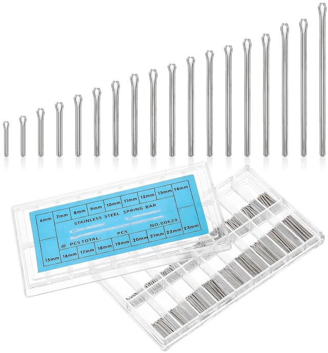 Main image of Bewudy 360Pcs Watch Band Link Cotter Pin Assortment, Silver