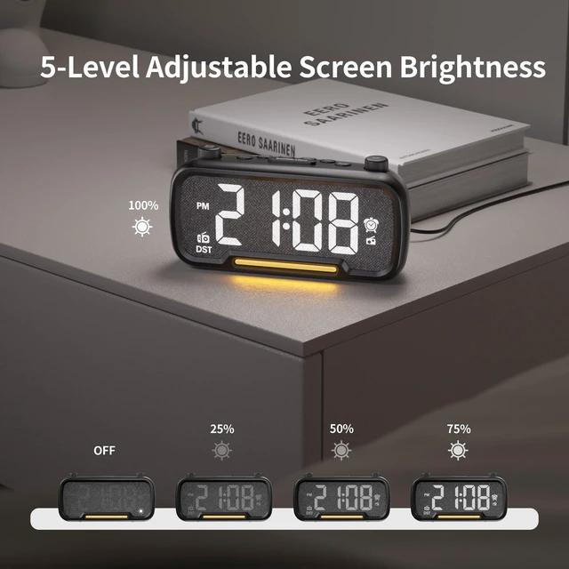 Alt view image 4 of 7 - Clock Radio with FM Radio & Bluetooth Speaker for Bedroom