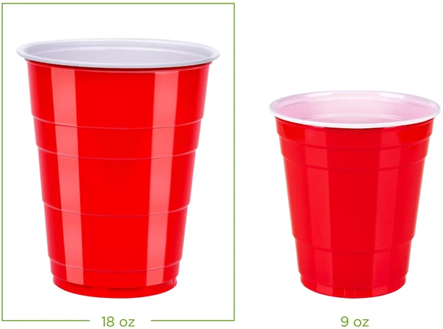 Alt view image 3 of 6 - Basics 18oz 50-Count Red BPA-Free Sturdy Disposable Plastic Party Cups