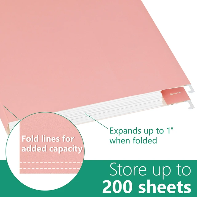 Alt view image 3 of 7 - Letter Size Hanging File Folders, Pastel Colors, 6 Pack with 1/5-Cut Tabs, Heavy Duty 1 Inch Expansion