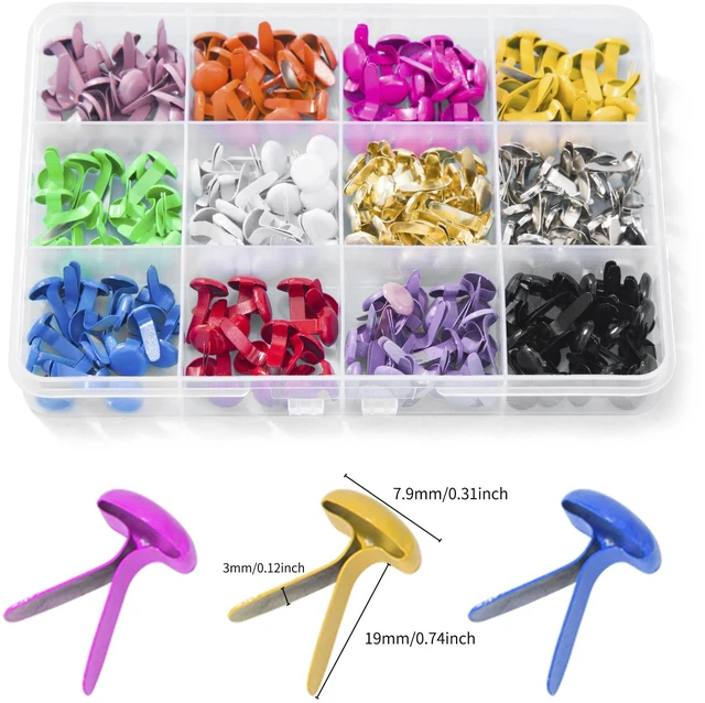 Alt view image 3 of 5 - 180pcs 12 Colors Metal Brads Paper Fasteners Mini Split Pins for Paper Crafts, DIY Crafts & Scrapbooking