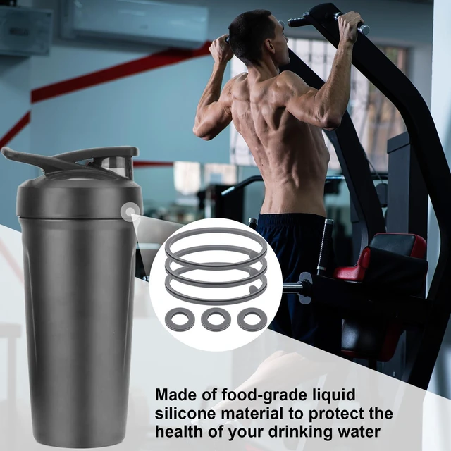 Alt view image 7 of 7 - BlenderBottle Strada Flip Shaker 24oz, 28oz, 6-Piece Silicone Lid Gasket Replacement (Gray)