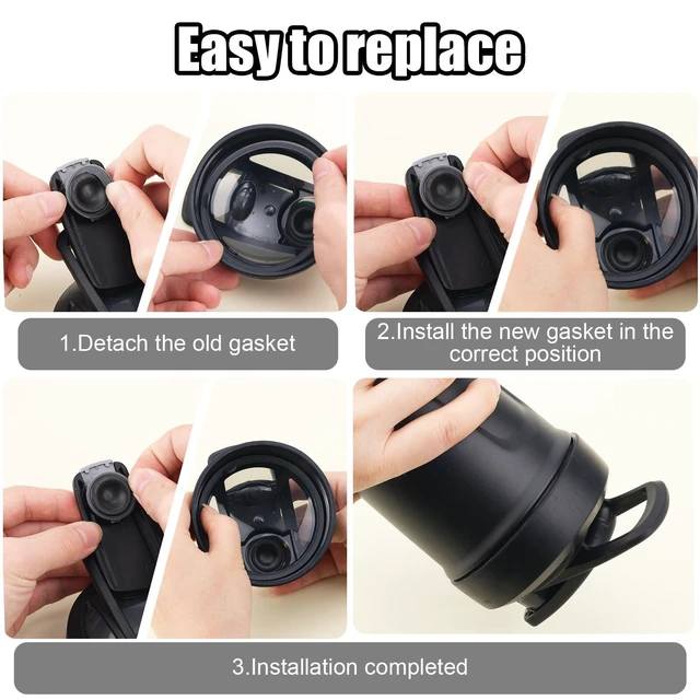 Alt view image 3 of 7 - BlenderBottle Strada Flip Shaker 24oz, 28oz, 6-Piece Silicone Lid Gasket Replacement (Gray)