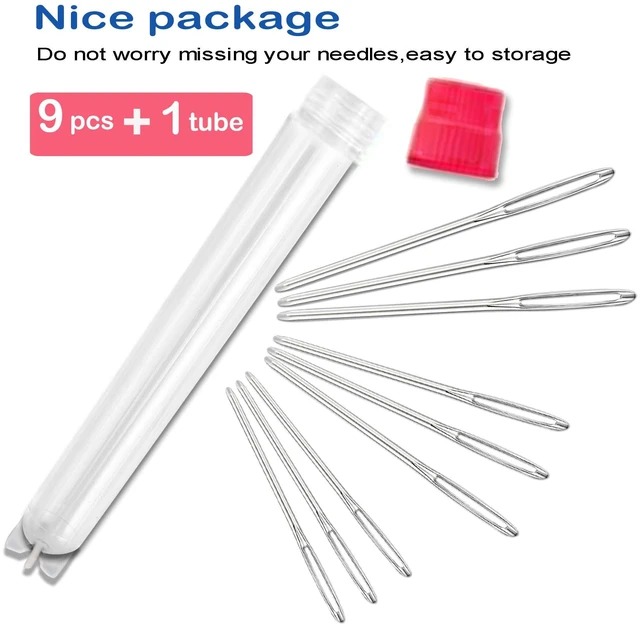 Alt view image 2 of 6 - ORRDICE Large-Eye Blunt Needles, Stainless Steel, for Yarn Knitting, Sewing, Weaving, Stringing, Crochet Finishing, 9 Pieces
