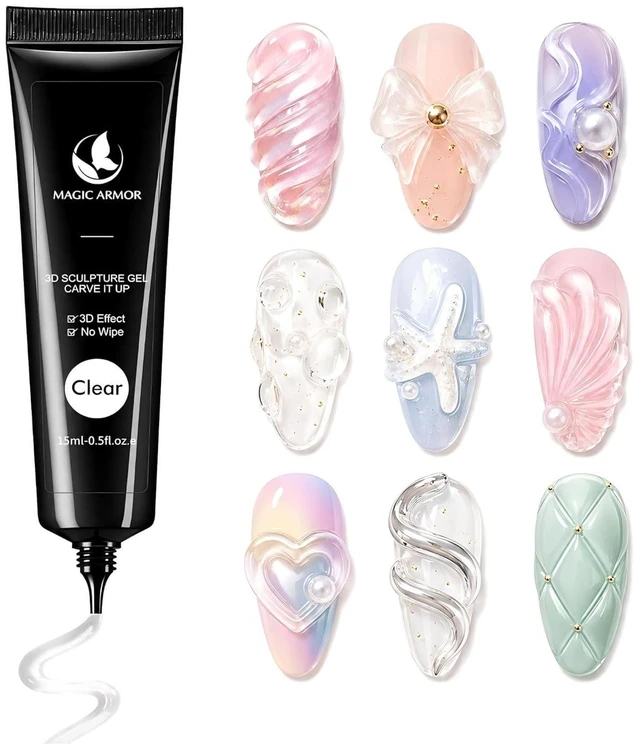 Main image of MAGIC ARMOR 15g 3D Nail Sculpting Gel for Nail Art Designs DIY Molding Clear