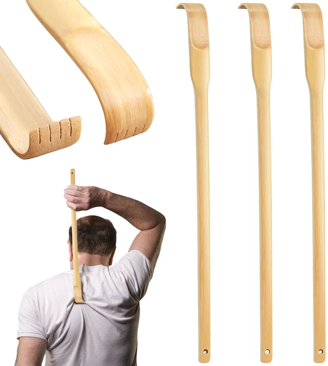 Main image of 3 Pcs Bamboo 17 Inch Long Handle Back Scratcher for Adults
