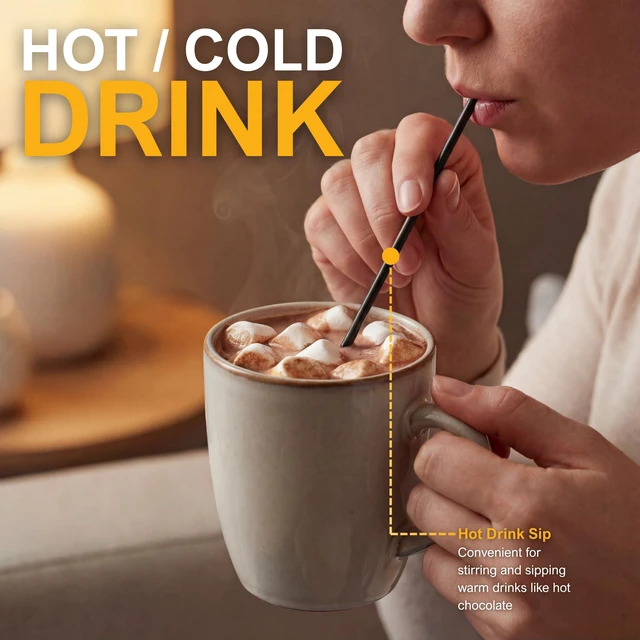 Alt view image 7 of 7 - PAMI Black Plastic Stir Straws 5in, Disposable Coffee Stirrers, 1000Count