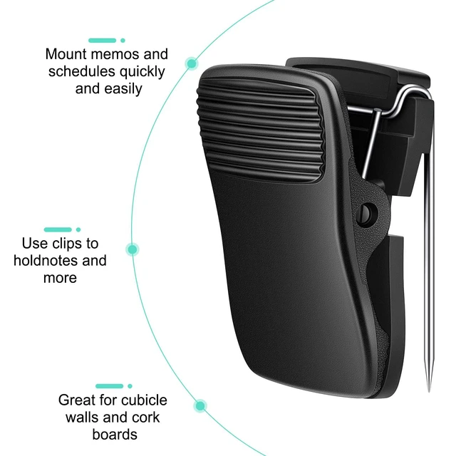 Alt view image 5 of 6 - Chiisong Cubicle Clips for Fabric Walls, Black, 15 Pcs