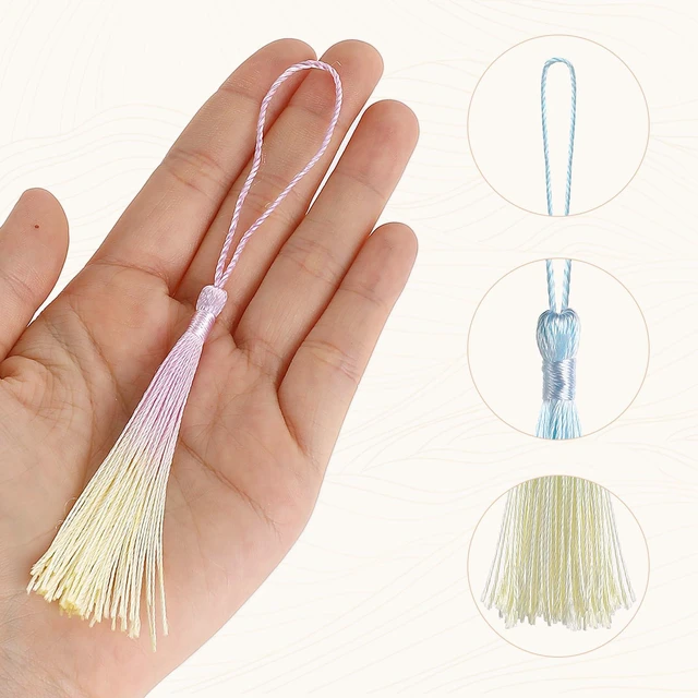 Alt view image 6 of 7 - Bewudy 20 Pcs Mini Silk Tassels Bookmark, 13cm/5in, Color A