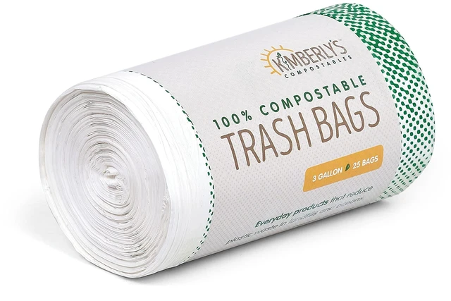 Main image of KC's 3-Gallon Compostable Trash Bags with Drawstring, 100 Count, Small Biodegradable Bags for Bathroom Bedroom Office & Food Scraps, ASTM D6400 & OK Compost HOME Certifie