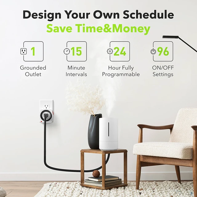 Alt view image 5 of 6 - BN-LINK 24-Hour Heavy Duty Mechanical Timer, Indoor Outlet, 3-Prong