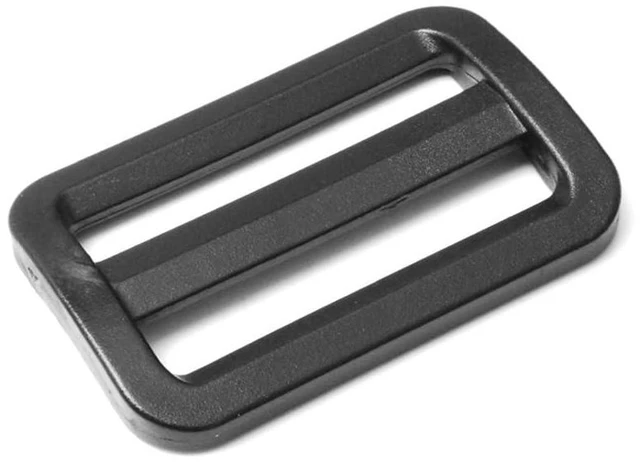 Main image of CooBigo 12 Pack 1.5-Inch Plastic Tri-Glide Slide Buckles, Heavy Duty Adjustable Webbing Slider for Backpack Straps, Dog Collar, Harness
