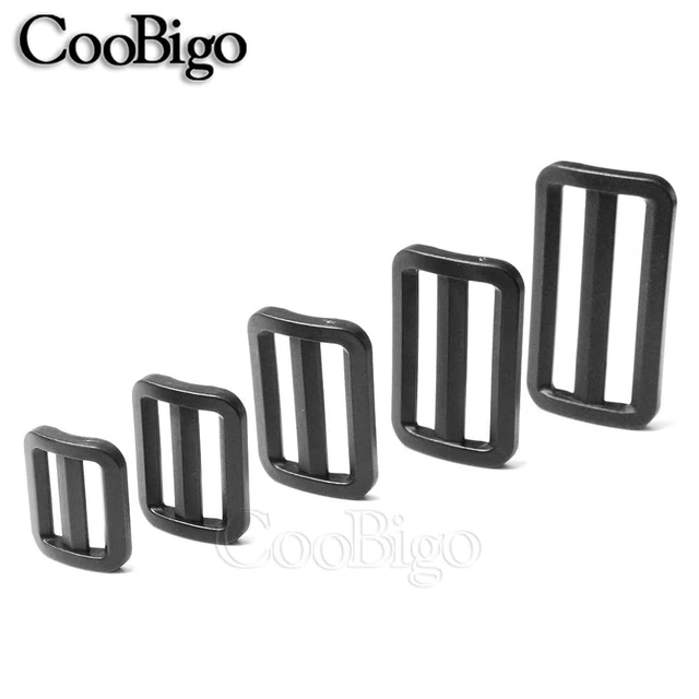 Alt view image 2 of 6 - CooBigo 12 Pack 1.5-Inch Plastic Tri-Glide Slide Buckles, Heavy Duty Adjustable Webbing Slider for Backpack Straps, Dog Collar, Harness