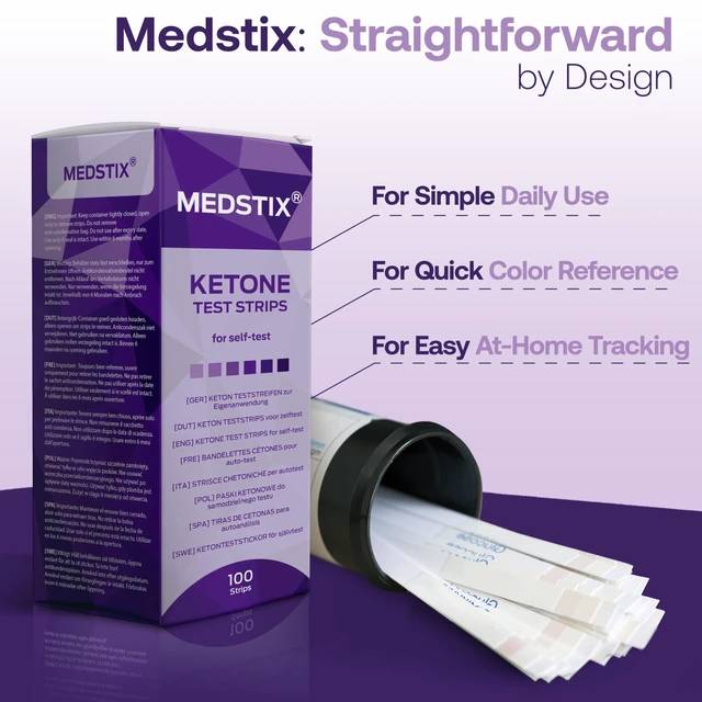 Alt view image 7 of 7 - 100 Ketone Test Strips for Urine Self-Testing
