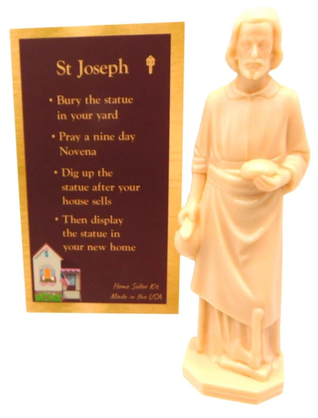 Alt view image 5 of 7 - St. Joseph House Selling Statue Kit USA Made with Double Sided Prayer Card