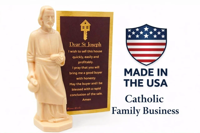 Alt view image 3 of 7 - St. Joseph House Selling Statue Kit USA Made with Double Sided Prayer Card