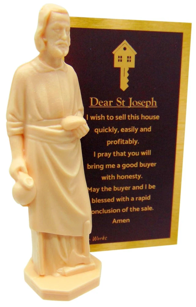 Alt view image 6 of 7 - St. Joseph House Selling Statue Kit USA Made with Double Sided Prayer Card