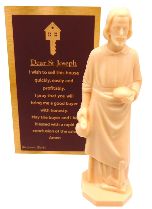 Alt view image 2 of 7 - St. Joseph House Selling Statue Kit USA Made with Double Sided Prayer Card