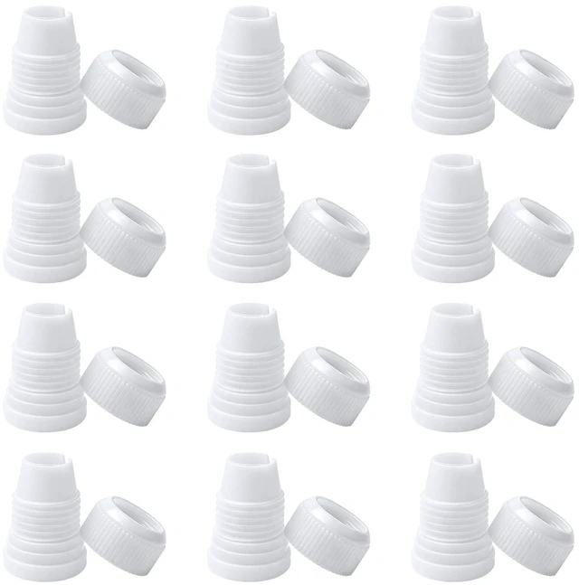 Main image of 12 Pack Standard Plastic Piping Bag Couplers for Piping Tips and Icing Nozzles