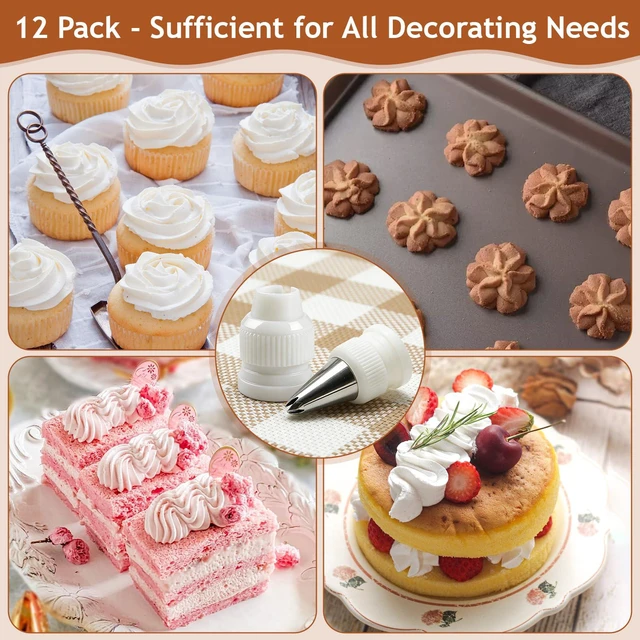 Alt view image 5 of 7 - 12 Pack Standard Plastic Piping Bag Couplers for Piping Tips and Icing Nozzles