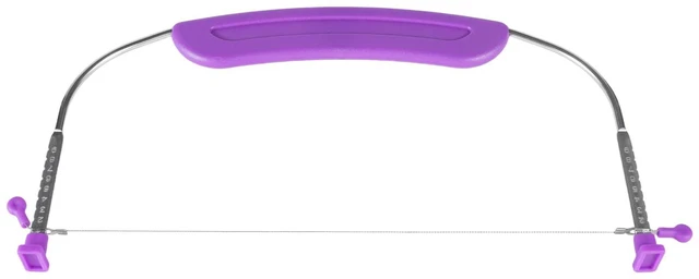 Alt view image 5 of 6 - Adjustable Cake Leveler Cutter Slicer, 9 Different Heights, Premium Food Grade Stainless Steel Double Wires, for Leveling and Molding, Purple