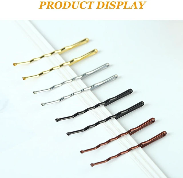 Alt view image 5 of 6 - 100Pcs Premium Wavy Brown Bobby Pins Hair Clips with Storage Box for Women Girls Kids (2inch)