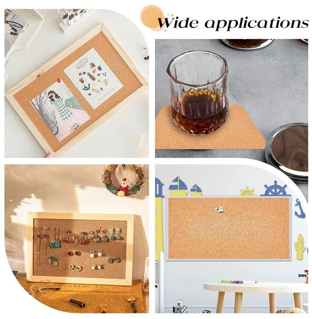 Alt view image 4 of 5 - Olycraft 10 Sheets 1mm Thick Cork Sheet 12x6.1 Inch Brown Rectangle for Coaster Placemat Kitchen Dining DIY Crafts Supplies