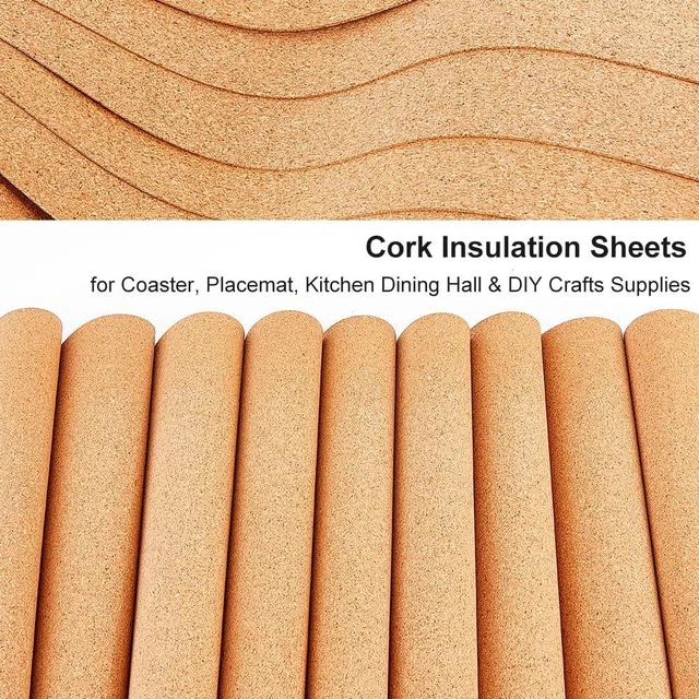 Alt view image 5 of 5 - Olycraft 10 Sheets 1mm Thick Cork Sheet 12x6.1 Inch Brown Rectangle for Coaster Placemat Kitchen Dining DIY Crafts Supplies
