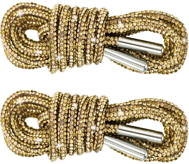 Main image of PAGOW 1 Pair Glitter Rhinestone Round Shoe Laces, 47.2in(120cm)