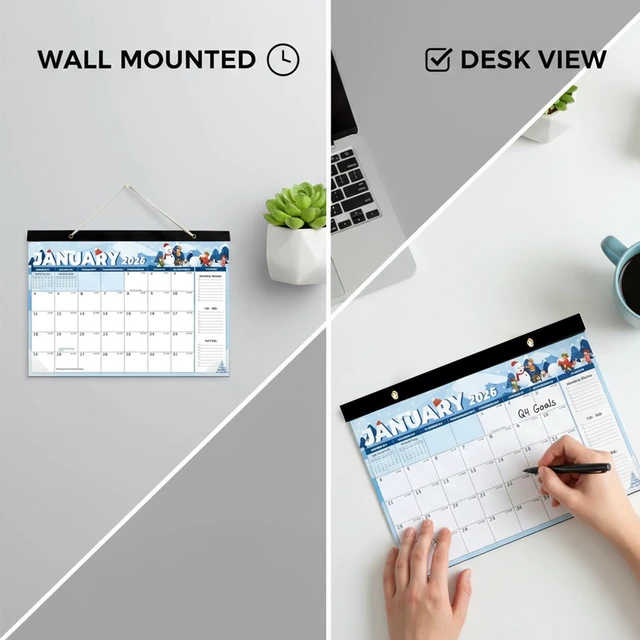 Alt view image 7 of 7 - 18 Months Desk Calendar 2026, Jan 2026 - Jun 2027, Large 17" x 12" Desktop/Wall Monthly Calendar for Home, School, or Office