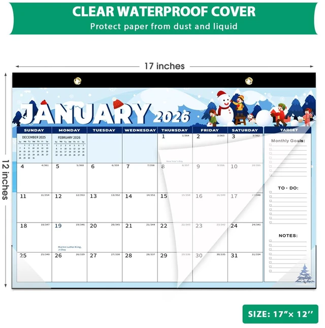 Alt view image 5 of 7 - 18 Months Desk Calendar 2026, Jan 2026 - Jun 2027, Large 17" x 12" Desktop/Wall Monthly Calendar for Home, School, or Office