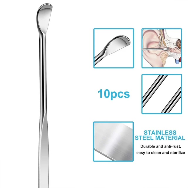 Alt view image 3 of 7 - 10pcs Silver Metal Ear Pick Curette Remover Keychain Pendant