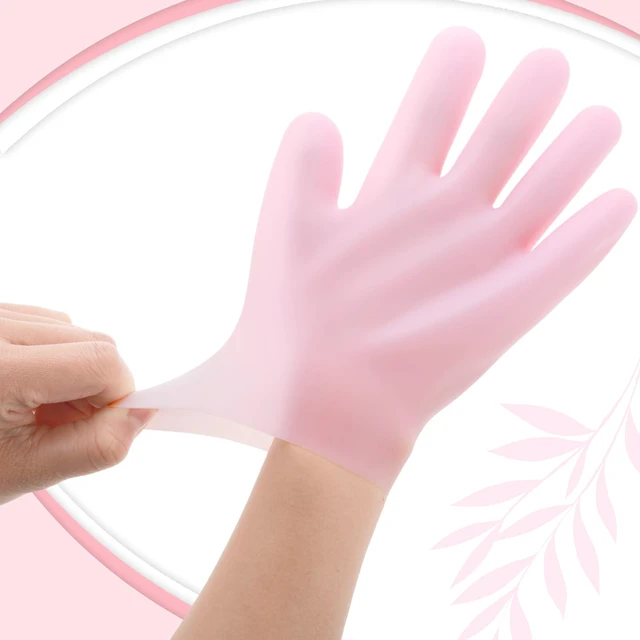 Alt view image 6 of 7 - Sibba 2 Pairs Silicone Spa Gel Moisturizing Hydrating Gloves for Women - Anti Slip Aloe Lotion for Dry Hands, Calluses, Cracked Heels, Softening Rough Skin