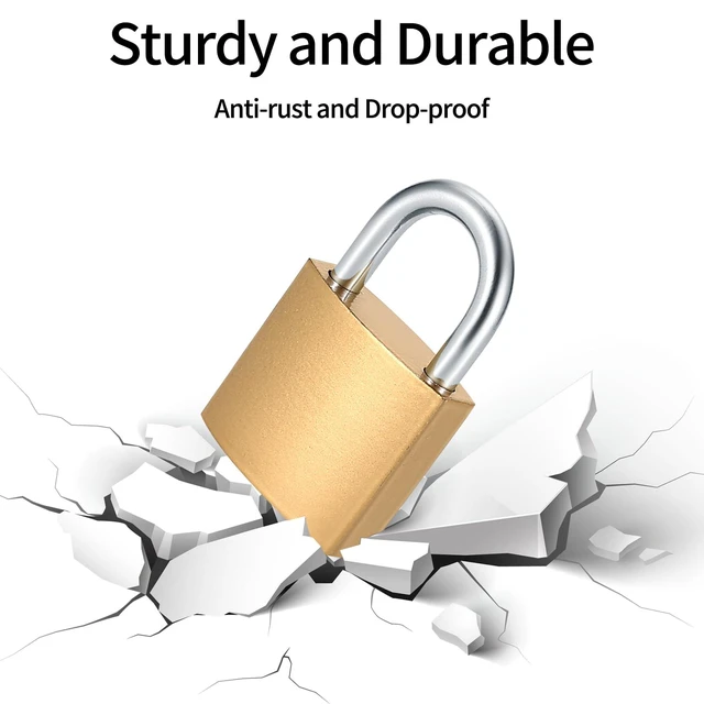 Alt view image 3 of 7 - 4 Pcs Small Solid Brass Keyed Padlocks with Same Keys for Toolbox, Sheds, Storage Unit, Gym, Fence