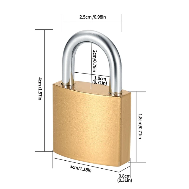 Alt view image 7 of 7 - 4 Pcs Small Solid Brass Keyed Padlocks with Same Keys for Toolbox, Sheds, Storage Unit, Gym, Fence