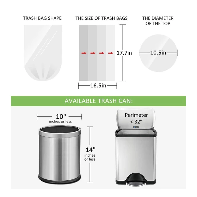 Alt view image 7 of 7 - RayPard 180 Counts 2Gal Small Clear Trash Bags (1.8-2Gal) Fit 1.6-2.2Gal Waste Basket, 6.5-7Liter Strong Trash Can Liners for Home Office Kitchen Bathroom Bedroom