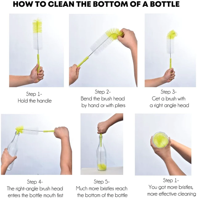 Alt view image 7 of 7 - ALINK 16 Inch Long Bottle Brush Cleaner for Washing Wine, Beer, Sport Well, Thermos, Glass, Hummingbird Feeder, and Long Narrow Neck Sport Bottles