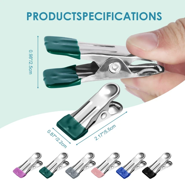 Alt view image 2 of 7 - 36-Pack Stainless Steel Clothes Pins & Chip Clips, 2.17-Inch, Multipurpose for Laundry, Towel, Photo, Food, Clothesline, Travel, Home Use