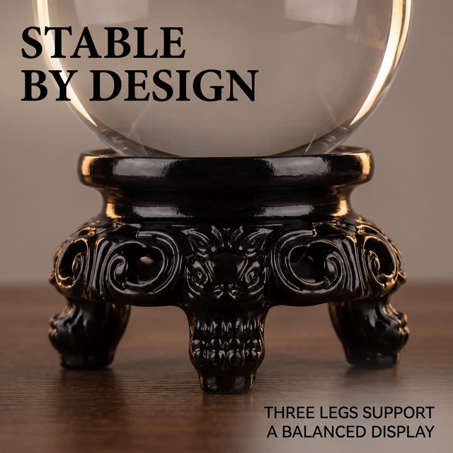 Main image of Black Wooden Hollow Display Stand Base for Crystal Sphere Quartz Ball Holder