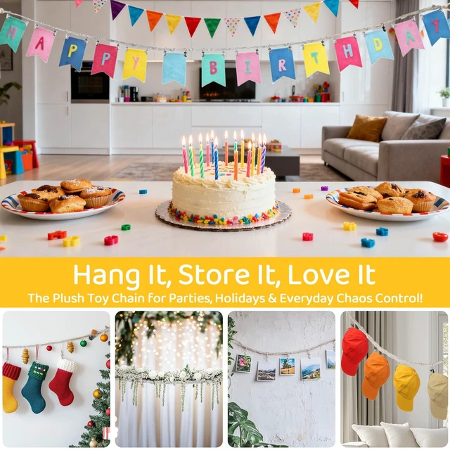 Alt view image 6 of 6 - RAINFLOW Cotton Hanging Storage Chain - Display Holder for Stuffed Animals