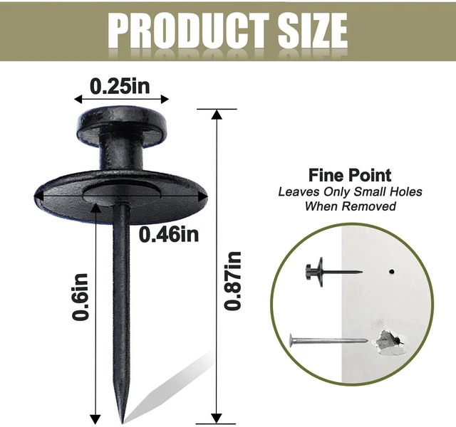 Alt view image 6 of 6 - 30 Pack Double Headed Push Pins, Black, Mini Wall Hook Design for Small Wall Decor, String Lights, Thumb Tacks for Dorm, Apartment, Home Office