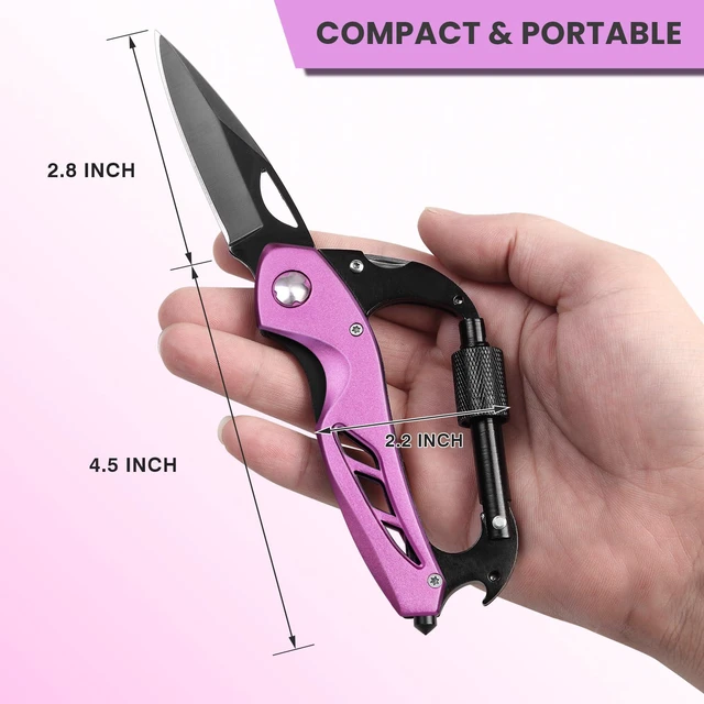 Alt view image 3 of 6 - FUNBRO Pink Multitool Carabiner with Bottle Opener and Screwdriver