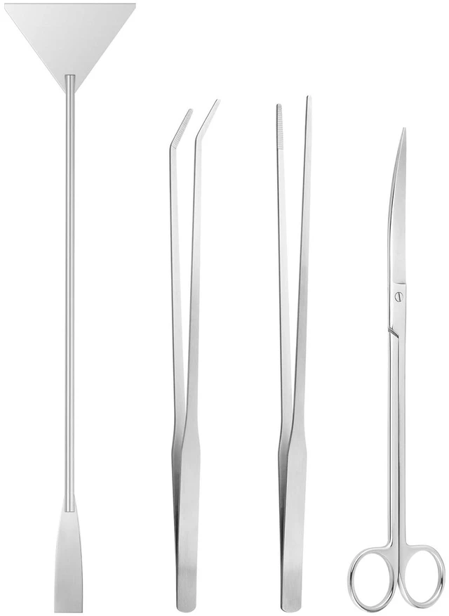 Main image of Ohtomber 4PCS Aquascape Tool Aquarium Kit with Tweezers Scissors Scraper