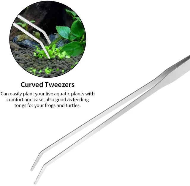 Alt view image 2 of 7 - Ohtomber 4PCS Aquascape Tool Aquarium Kit with Tweezers Scissors Scraper