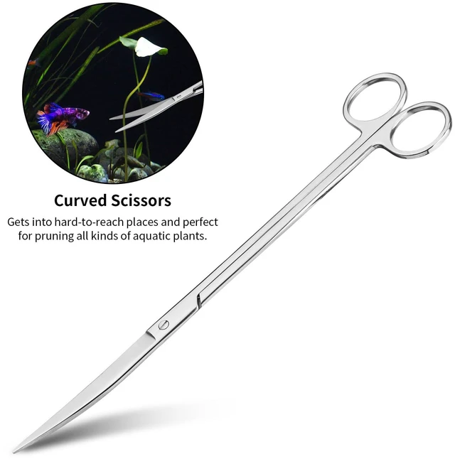 Alt view image 3 of 7 - Ohtomber 4PCS Aquascape Tool Aquarium Kit with Tweezers Scissors Scraper