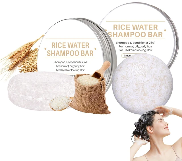 Main image of 2-in-1 Rice Water Shampoo and Conditioner Bar, 2 Pack Natural Rice Water Solid Bar Soap for Hair Improvement, Hydrating, Moisturizing Dry Hair, Reducing Frizz for Women a