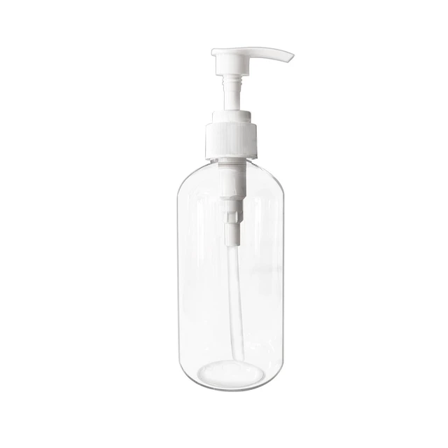 Alt view image 7 of 7 - 2 Pack Empty Plastic Bottles with Pump Dispenser, 8 oz, Clear/White, Refillable Containers for Body Wash, Moisturizer, Face Cream, Liquid Soap