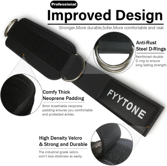 Alt view image 3 of 6 - Ankle Strap (Pair) for Cable Machine, Ankle Cuff for Kickbacks, Leg Extensions, Lower Body Exercises, Glute Workouts, Hip Abductors, Home & Gym