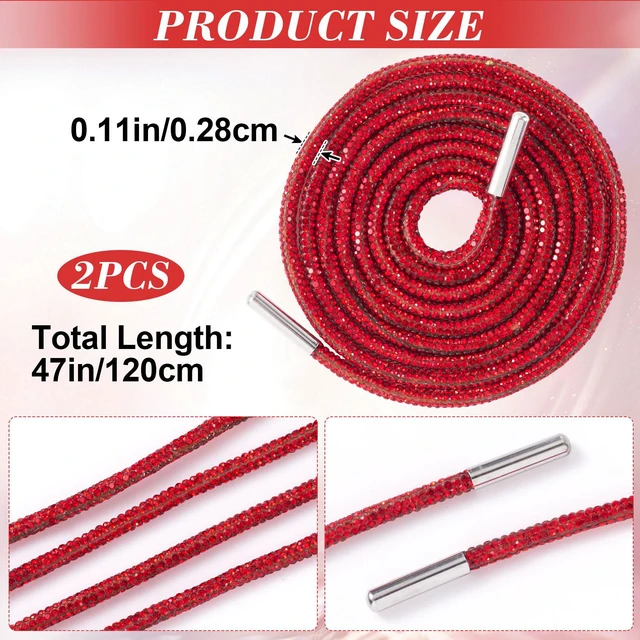 Alt view image 4 of 6 - PAGOW 1 Pair Glitter Rhinestone Bling Crystal Shoe Laces for Sneakers, 47.2in (120cm)