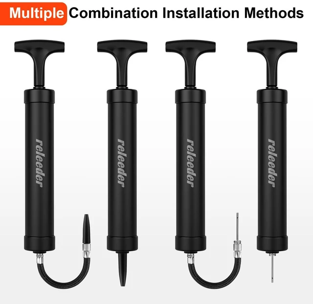 Alt view image 6 of 7 - 10 Inch Ball Pump Kit with 5 Needles, 1 Nozzle & Extension Hose for Soccer, Football, Volleyball, Water Polo, Rugby, and Other Sports Balls